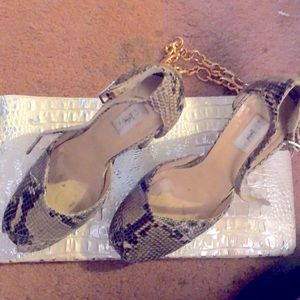 Barney’s New York coop 38 snakeskin heels